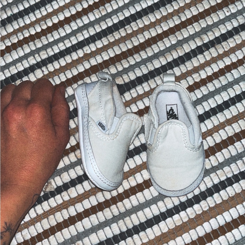 Vans Kids White Slip-On Shoes